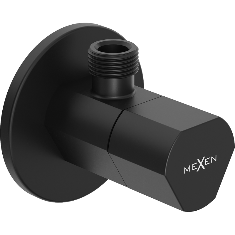 Mexen T angle valve for tap 1/2"x3/8", black - 79973-70