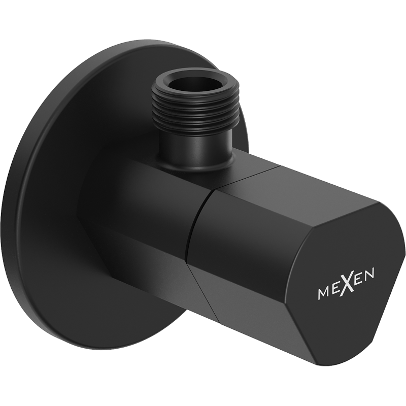 Mexen T angular valve for faucet 1/2"x3/8", black - 79973-70
