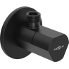 Mexen T angular valve for faucet 1/2"x3/8", black - 79973-70