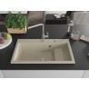 Mexen Omar granite single-bowl sink 800 x 480 mm, beige, chrome siphon - 6520801005-69