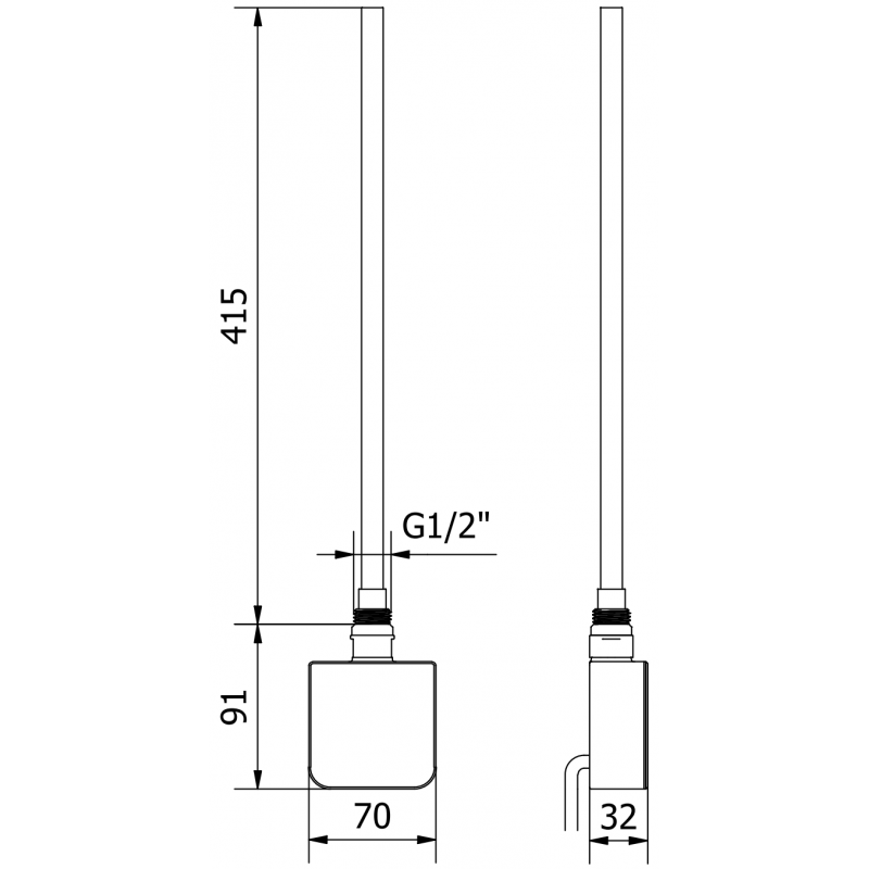Mexen FA-05W 450 W electric heater, black - W958-0450-70