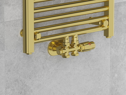 Mexen radiator angle valve, Duplex, DN50, gold - W907-000-50
