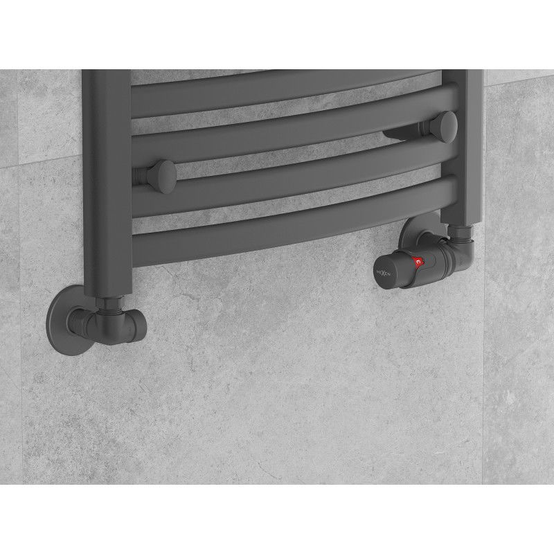 Mexen Uni-Term axial radiator valves, anthracite - W903-000-66