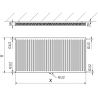 Mexen CC11 plate radiator 400 x 2200 mm, bottom center connection, 1426 W, anthracite - W6C11-040-220-66