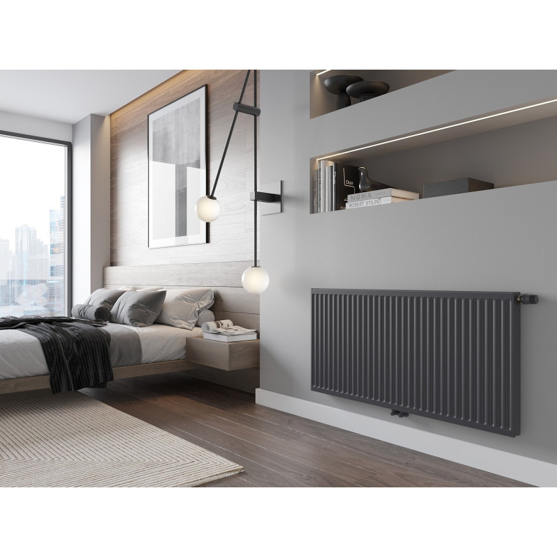 Mexen CC11 plate radiator 400 x 2200 mm, bottom center connection, 1426 W, anthracite - W6C11-040-220-66
