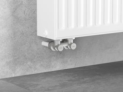 Mexen Uni-Term dual-pipe radiator valve DN50, angled 1/2"x3/4", nickel - W911-012-01