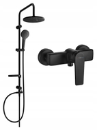 Mexen Lynx Erik Surface-Mounted Shower Set with Rain Shower and Shower Mixer, Black - 745940205-70