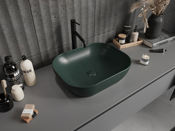 Mexen Rosa countertop washbasin 50 x 40 cm, Dark green matt - 21095047