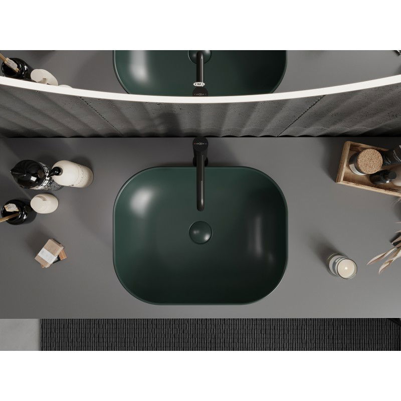 Mexen Rosa countertop washbasin 50 x 40 cm, dark green matte - 21095047