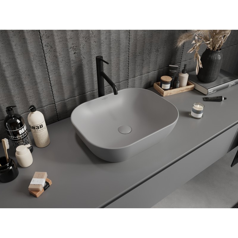 Mexen Rosa countertop washbasin 50 x 40 cm light gray matte - 21095061