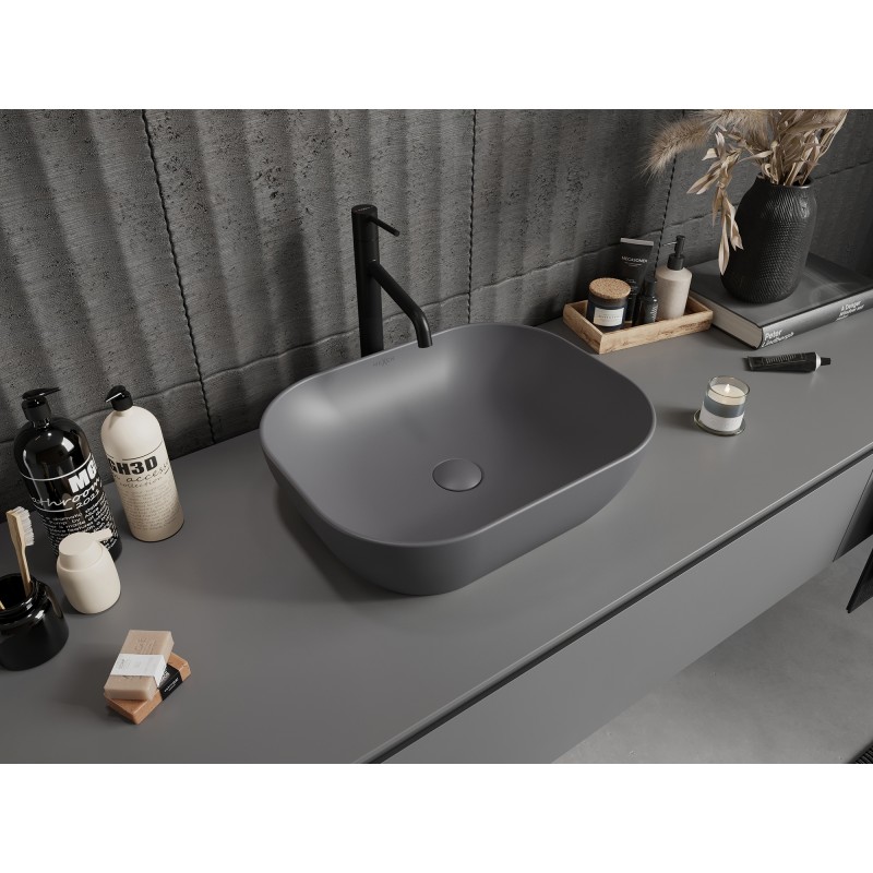 Mexen Rosa countertop sink 50 x 40 cm, dark gray matte - 21095071