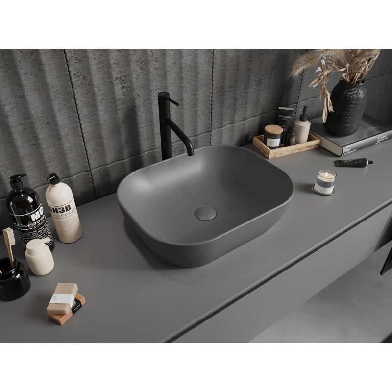 Mexen Rosa countertop washbasin 50 x 40 cm, dark grey matte - 21095071