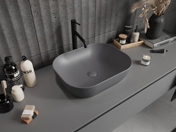 Mexen Rosa countertop washbasin 50 x 40 cm, dark grey matte - 21095071