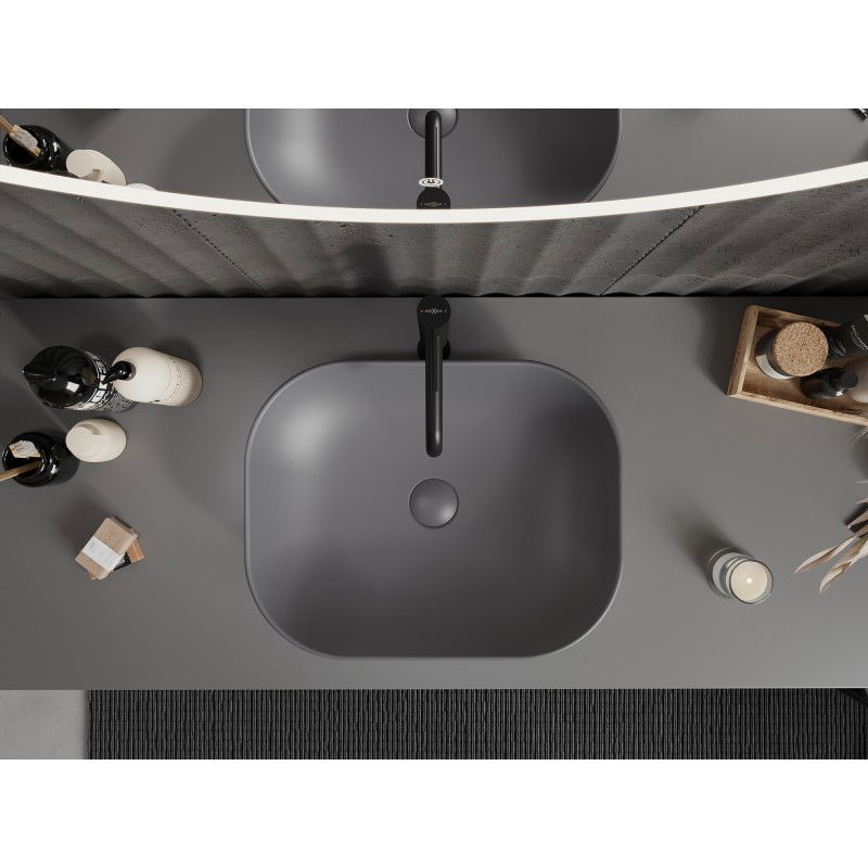 Mexen Rosa countertop washbasin 50 x 40 cm, dark grey matte - 21095071
