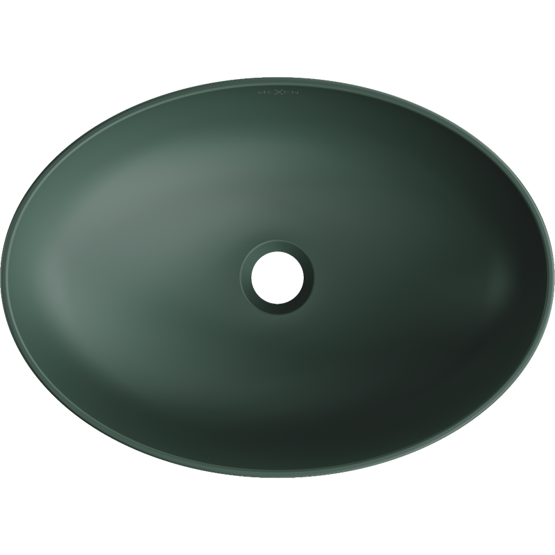 Mexen Cornelia countertop washbasin 50 x 37 cm, dark green matte - 21885047