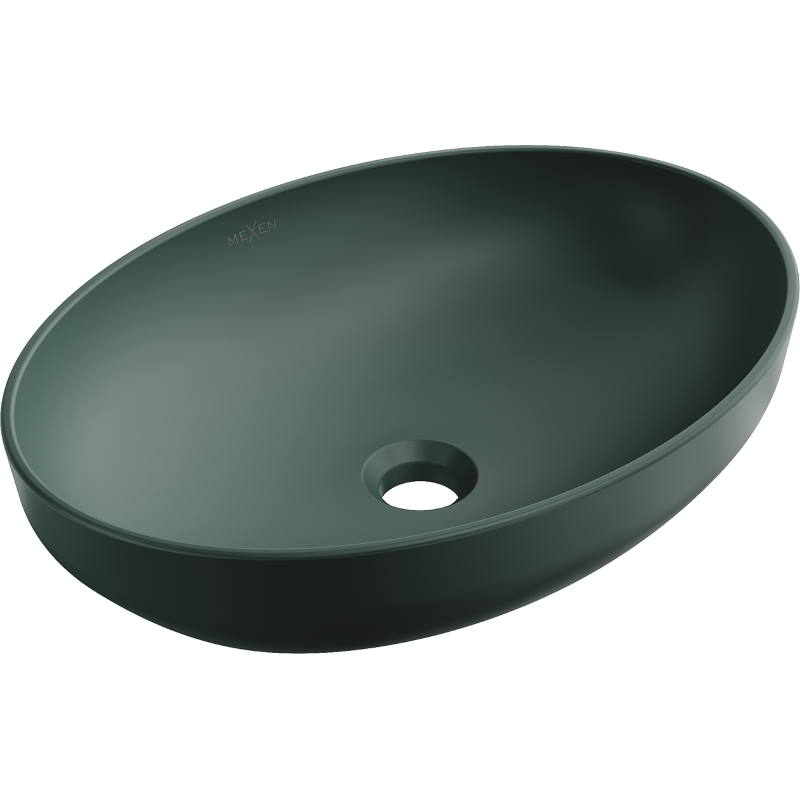 Mexen Cornelia countertop washbasin 50 x 36 cm, Dark green matt - 21885047
