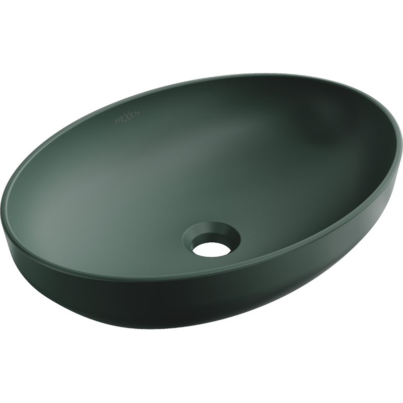 Mexen Cornelia countertop washbasin 50 x 37 cm, dark green matte - 21885047