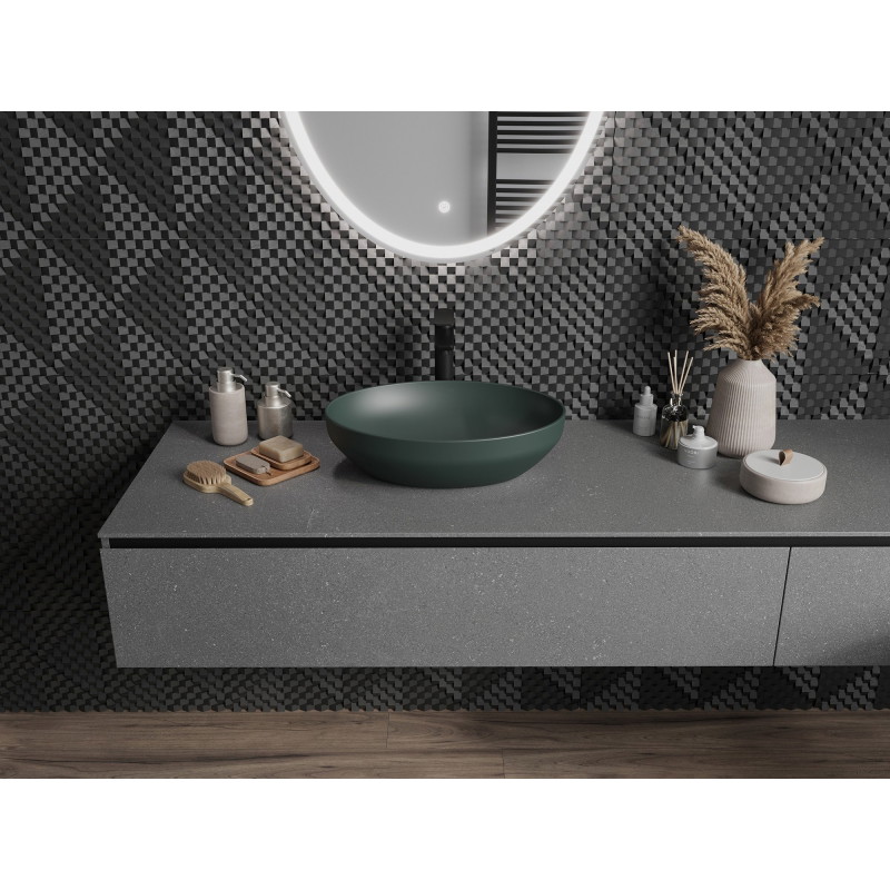 Mexen Cornelia countertop sink 50 x 37 cm, dark green matte - 21885047