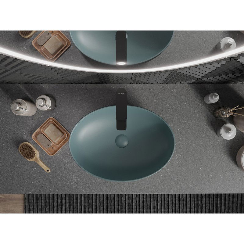 Mexen Cornelia countertop washbasin 50 x 37 cm, light green matte - 21885048
