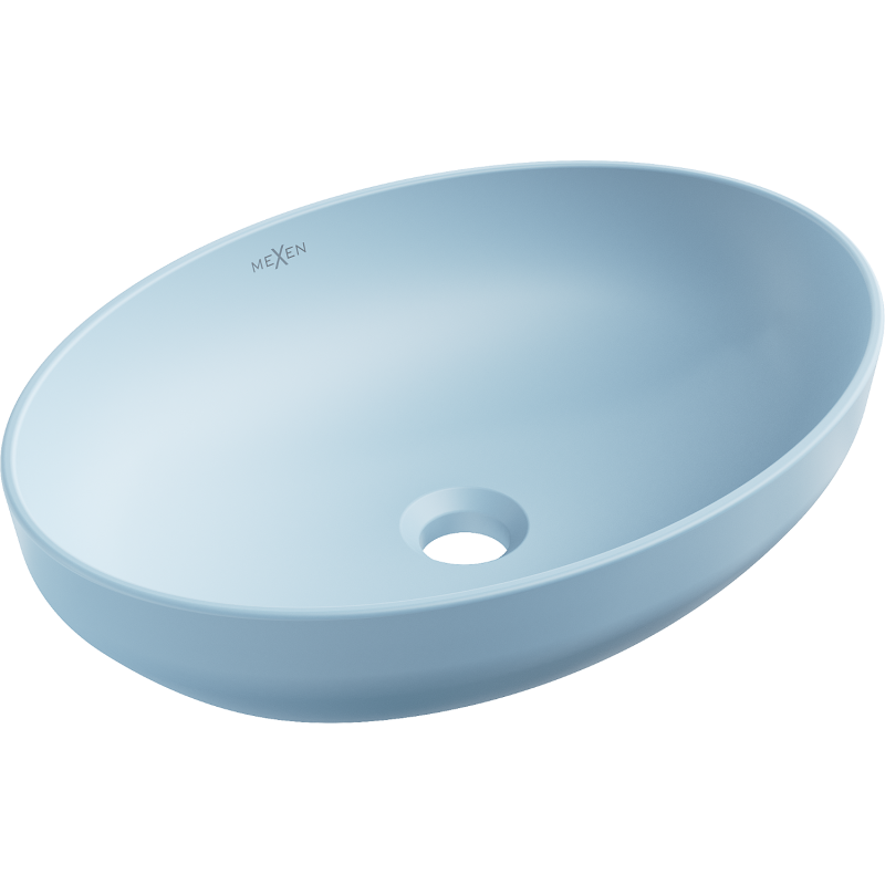 Mexen Cornelia countertop washbasin 50 x 36 cm, Blue mat - 21885049