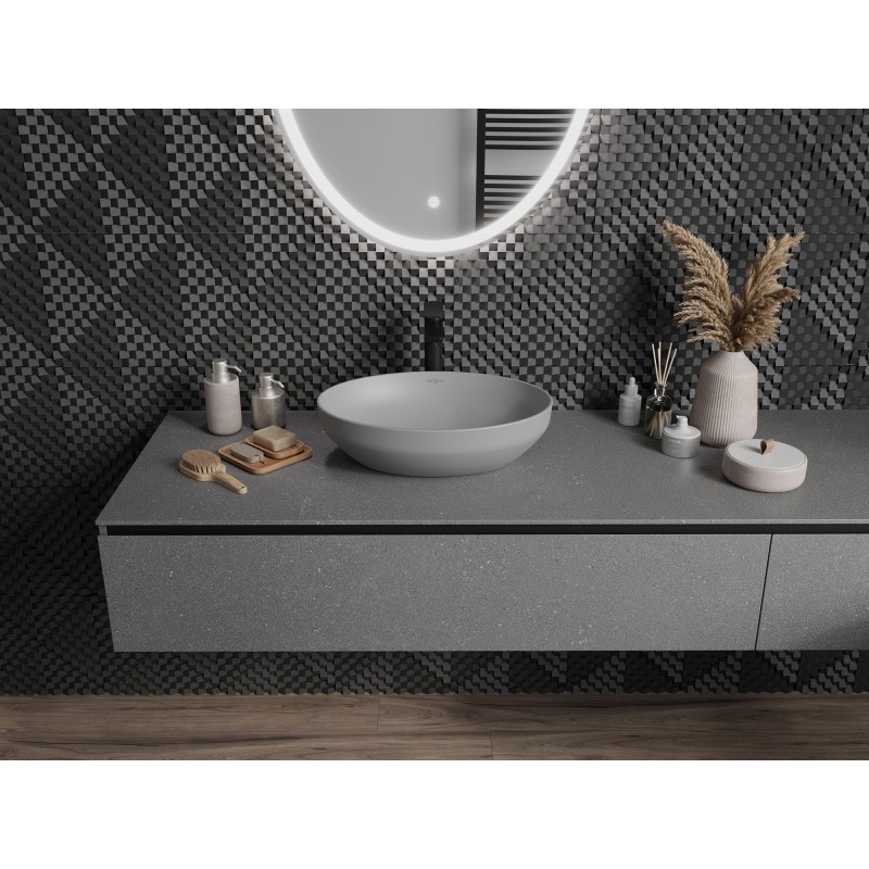 Mexen Cornelia countertop washbasin 50 x 37 cm, light gray matte - 21885061