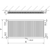 Mexen CC21 panel radiator 500 x 2800 mm, bottom center connection, 3101 W, anthracite - W6C21-050-280-66