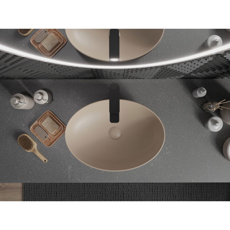 Mexen Cornelia countertop washbasin 50 x 37 cm, matt cappuccino - 21885064