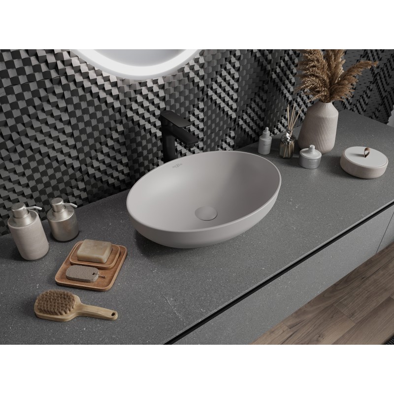 Mexen Cornelia countertop washbasin 50 x 37 cm, matte gray - 21885067
