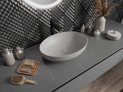 Mexen Cornelia countertop washbasin 50 x 37 cm, matte gray - 21885067