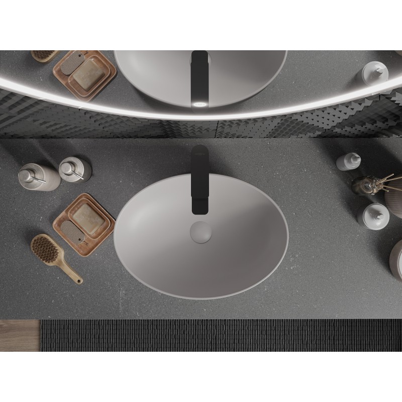 Mexen Cornelia countertop washbasin 50 x 37 cm, matte gray - 21885067
