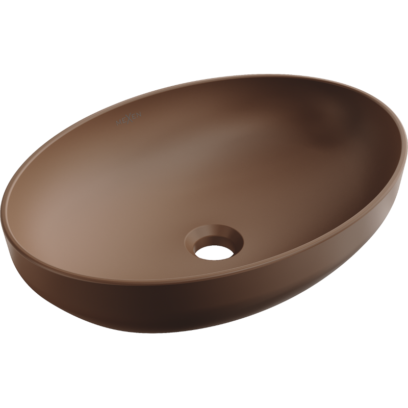 Mexen Cornelia countertop washbasin 50 x 36 cm, Brown matt - 21885068