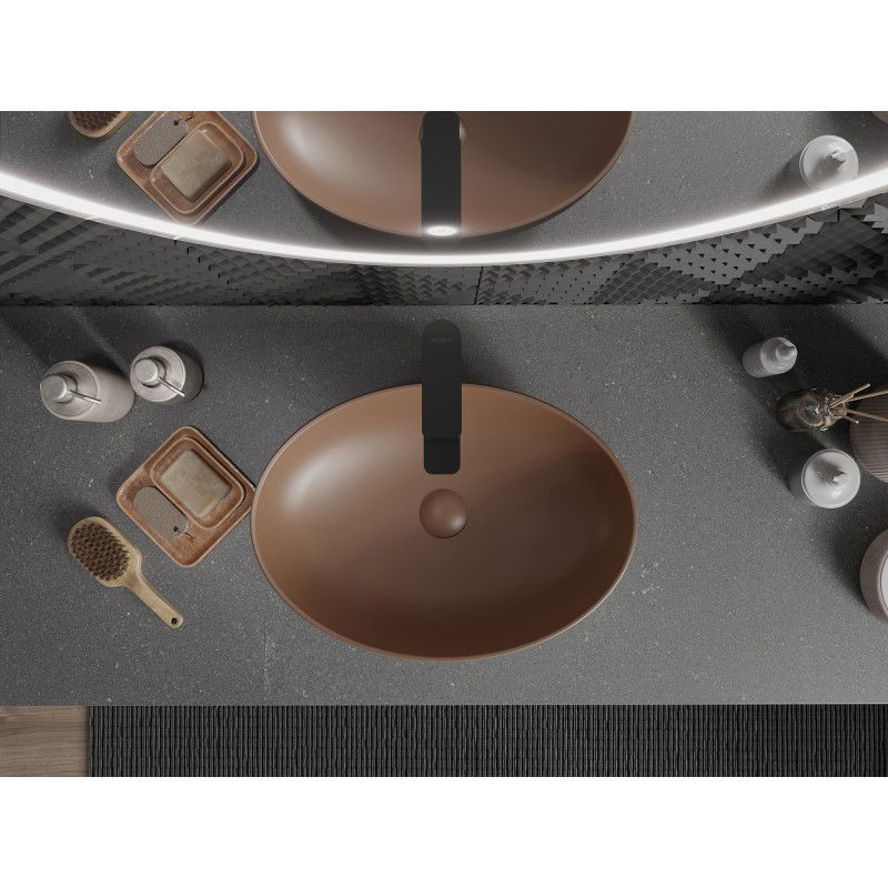 Mexen Cornelia Countertop Washbasin 50 x 37 cm, Matte Brown - 21885068