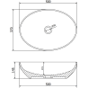 Mexen Cornelia countertop washbasin 50 x 36 cm, Gray blue matt - 21885069