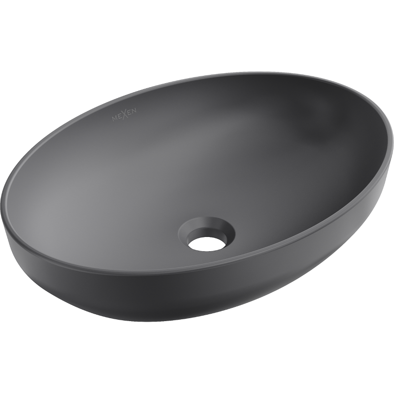 Mexen Cornelia countertop washbasin 50 x 36 cm, Dark grey matt - 21885071