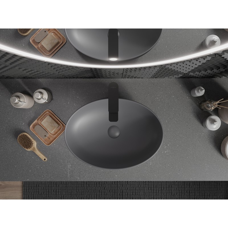 Mexen Cornelia countertop washbasin 50 x 37 cm, dark gray matte - 21885071