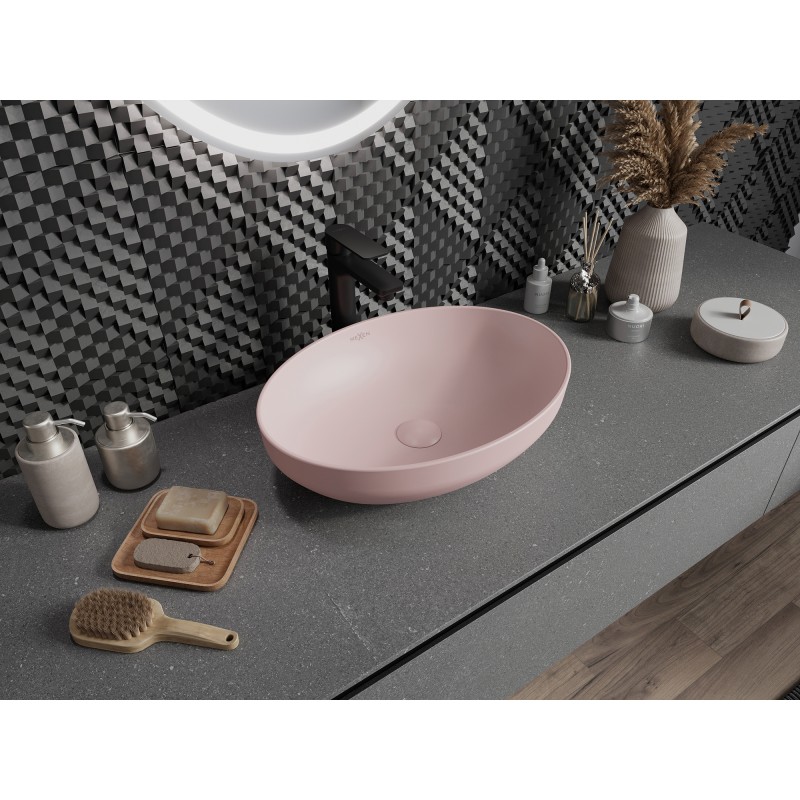 Mexen Cornelia countertop washbasin 50 x 37 cm, matte pink - 21885044