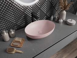 Mexen Cornelia countertop washbasin 50 x 36 cm, Pink matt - 21885044