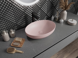 Mexen Cornelia countertop washbasin 50 x 37 cm, matte pink - 21885044