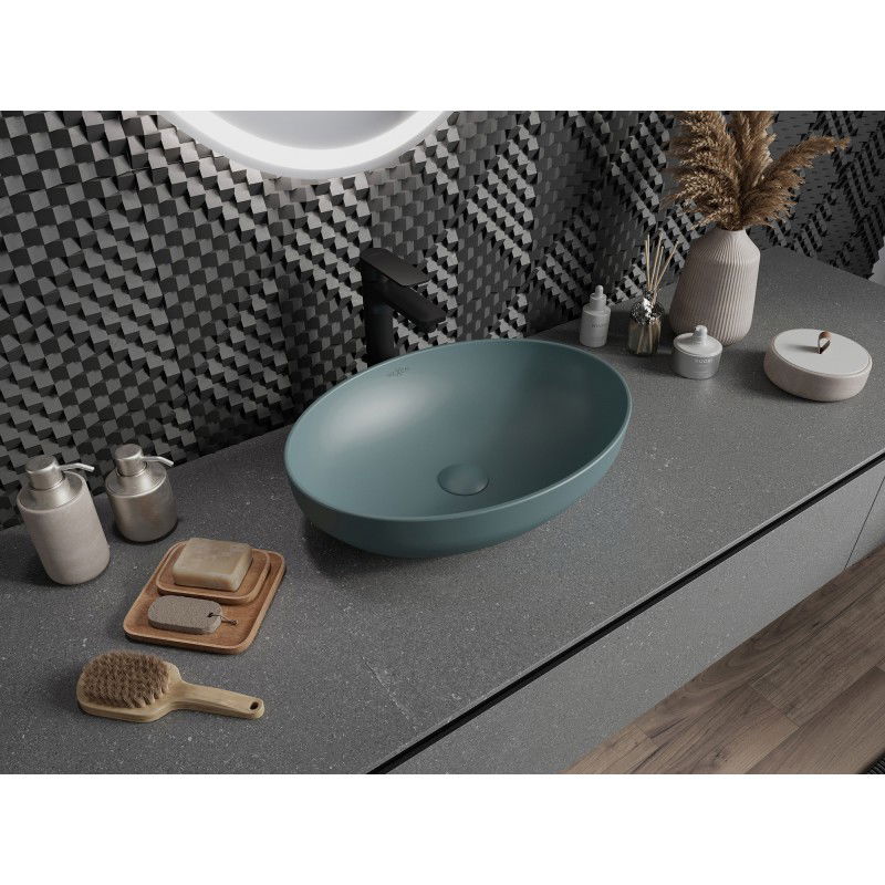 Mexen Cornelia countertop washbasin 50 x 37 cm, light green matte - 21885048