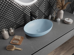 Mexen Cornelia countertop washbasin 50 x 36 cm, Blue mat - 21885049
