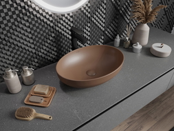 Mexen Cornelia countertop washbasin 50 x 36 cm, Brown matt - 21885068