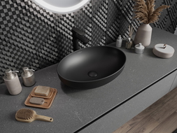 Mexen Cornelia countertop washbasin 50 x 36 cm, Black matt - 21885085