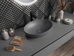 Mexen Cornelia countertop washbasin 50 x 36 cm, Dark grey matt - 21885071
