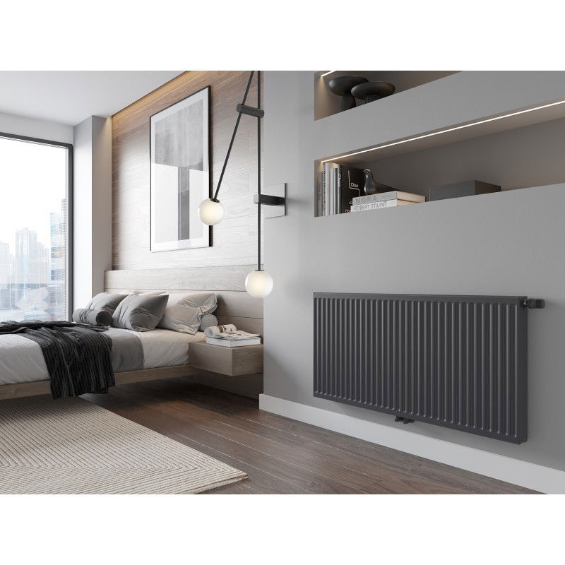 Mexen CC21 panel radiator 600 x 1600 mm, centre-bottom connection, 2051 W, anthracite - W6C21-060-160-66