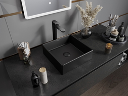 Mexen Goya countertop washbasin 35 x 35 cm, Black matt - 22183585