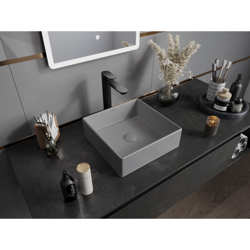 Mexen Goya countertop sink 35 x 35 cm, light gray matte - 22183561