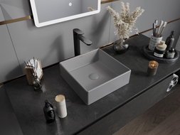 Mexen Goya countertop washbasin 35 x 35 cm, light grey matte - 22183561