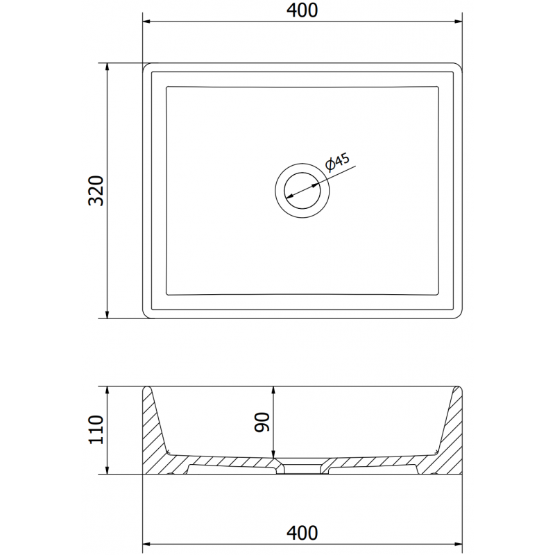 Mexen Goya Countertop Sink 40 x 32 cm, White - 22184000