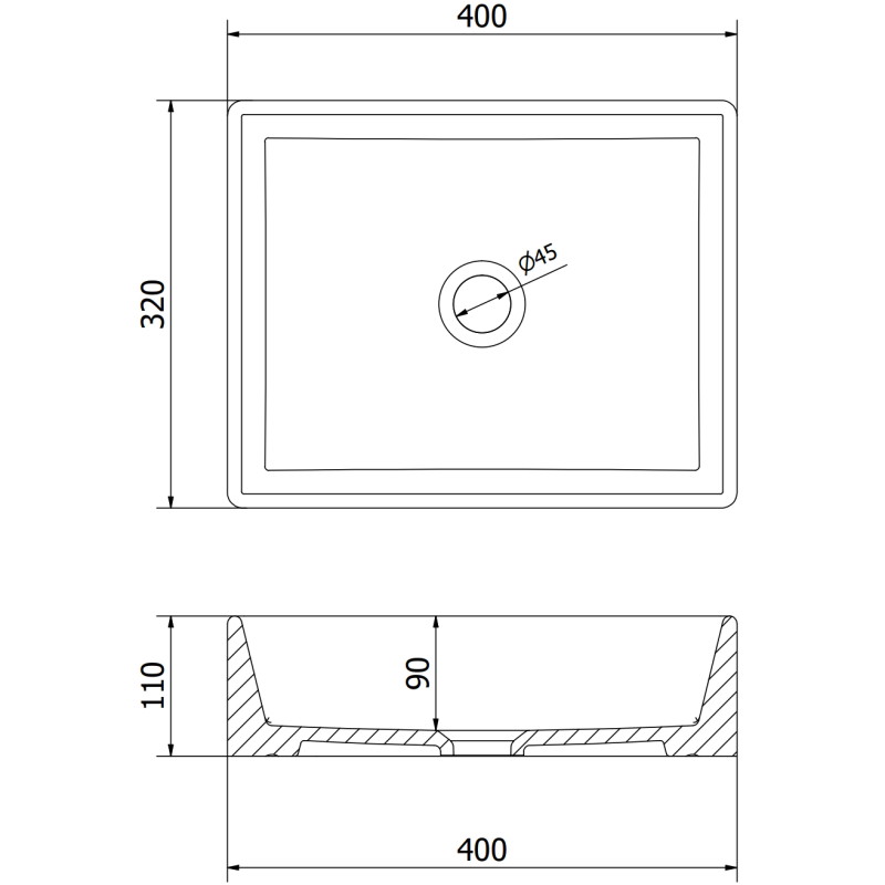 Mexen Goya countertop sink 40 x 32 cm, light gray matte - 22184061