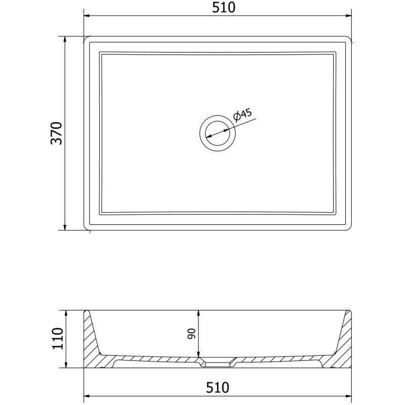 Mexen Goya countertop sink 51 x 37 cm, white - 22185000